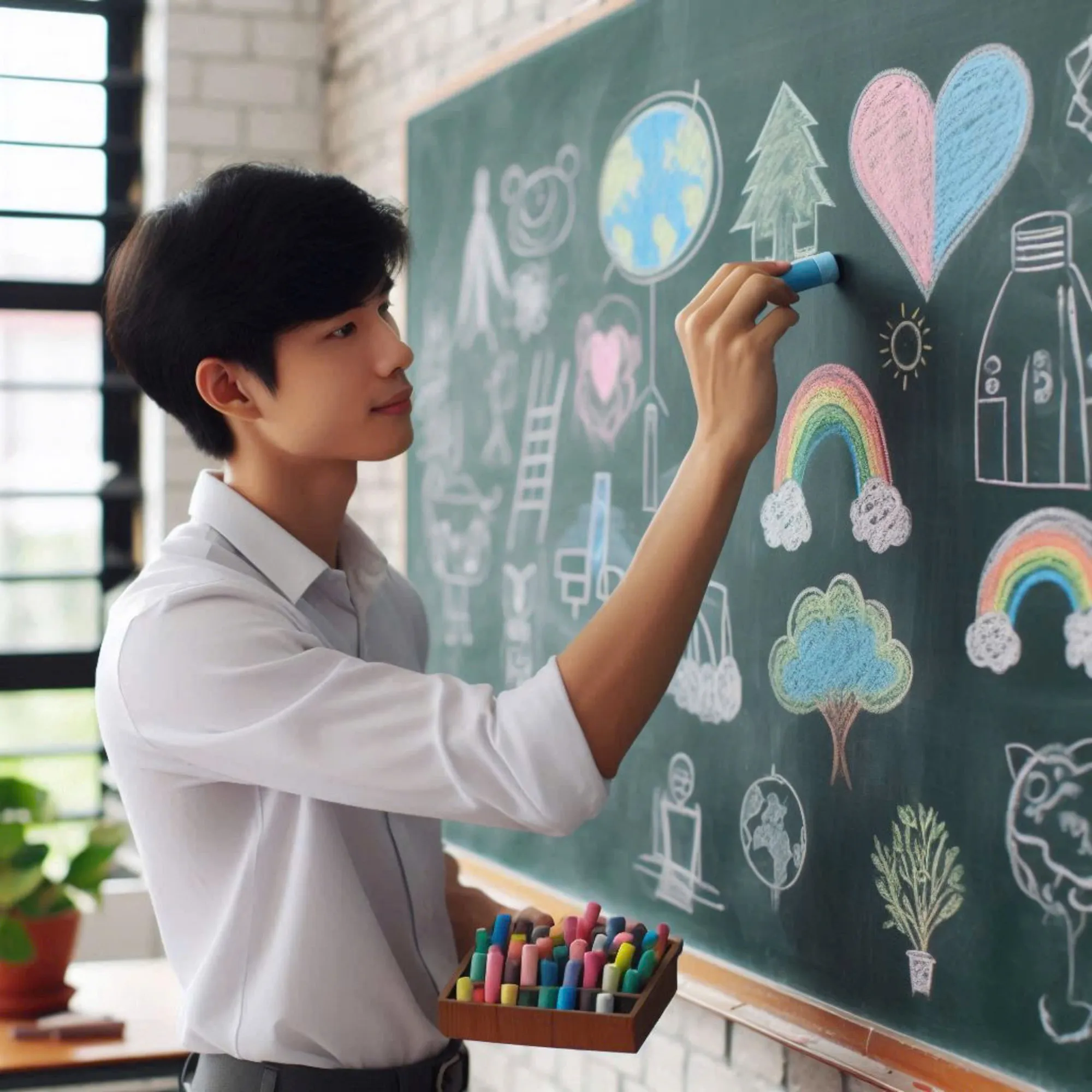 Vẽ trang trí bảng trong lớp học đã trở thành hoạt động phổ biến đối với teen