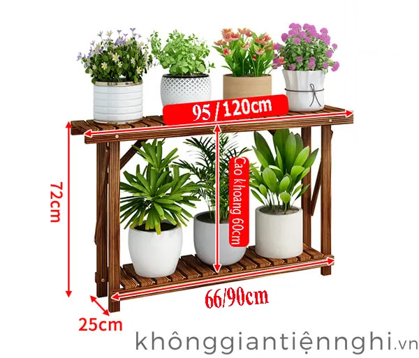Kích thước chi tiết của kệ gỗ giúp khách hàng dễ dàng lựa chọn sản phẩm phù hợp