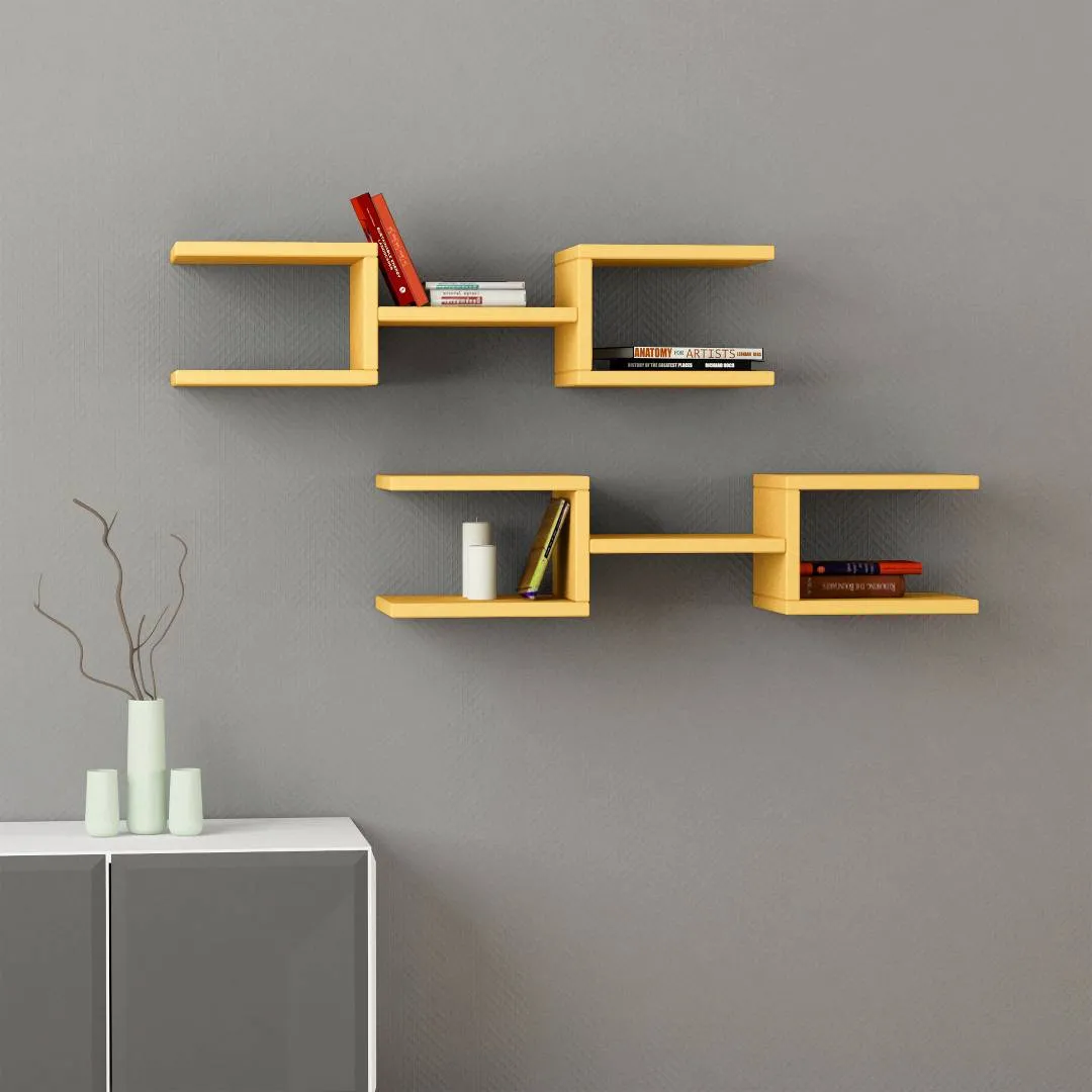 Sự đồng bộ giữa kệ sách treo tường bằng gỗ và nội thất tổng thể