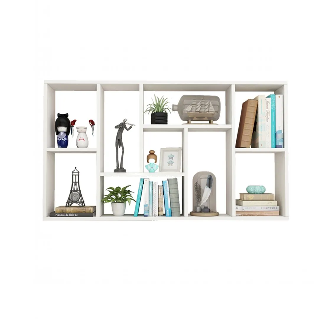 Chi tiết góc cạnh và vân gỗ tinh xảo trên kệ sách treo tường hiện đại