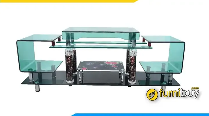 Kệ tivi kính nhỏ gọn 1m với thiết kế 2 tầng, lý tưởng cho không gian hẹp