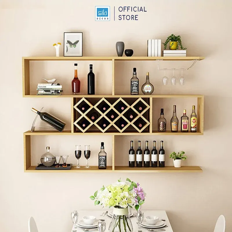 Kệ rượu treo tường phòng ăn
