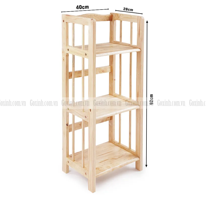 Chi tiết các góc cạnh của kệ gỗ 3 tầng 40cm được gia công tỉ mỉ và an toàn