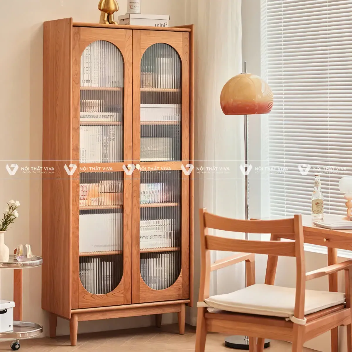 Mẫu kệ sách gỗ tự nhiên đẹp kiểu dáng Bắc Âu