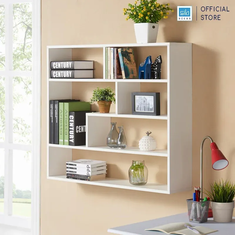 Kệ sách treo tường chữ nhật hiện đại