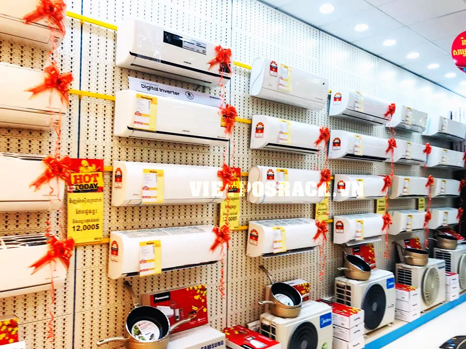 Kệ trưng bày thiết bị điện máy với khả năng chịu tải trọng cực lớn