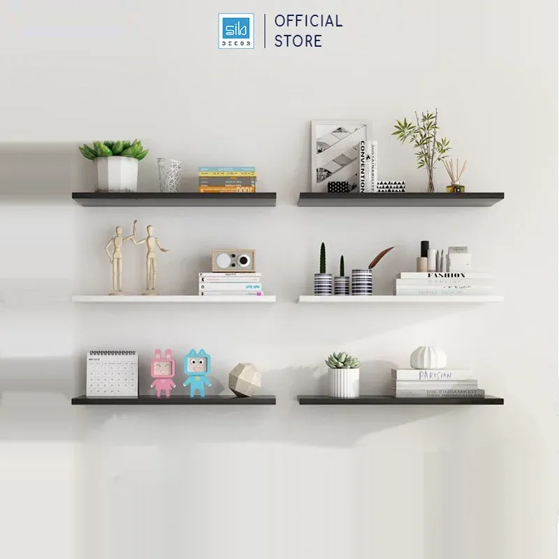 Kệ thanh ngang gỗ sồi với kết cấu giấu chân