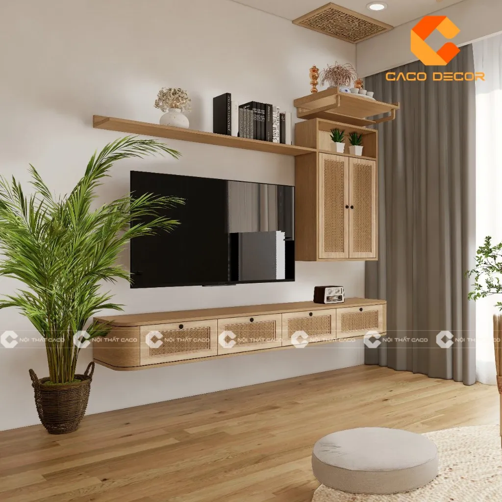 Mẫu kệ tivi treo tường đơn giản đẹp mắt