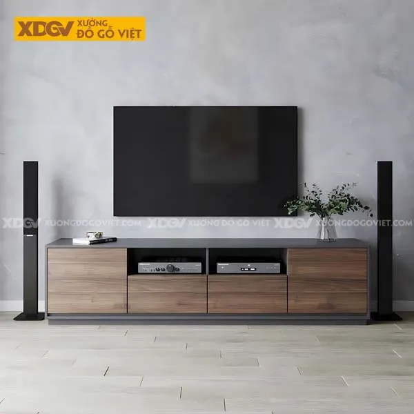 Kệ tivi đặt sàn kiểu dáng truyền thống nhưng hiện đại