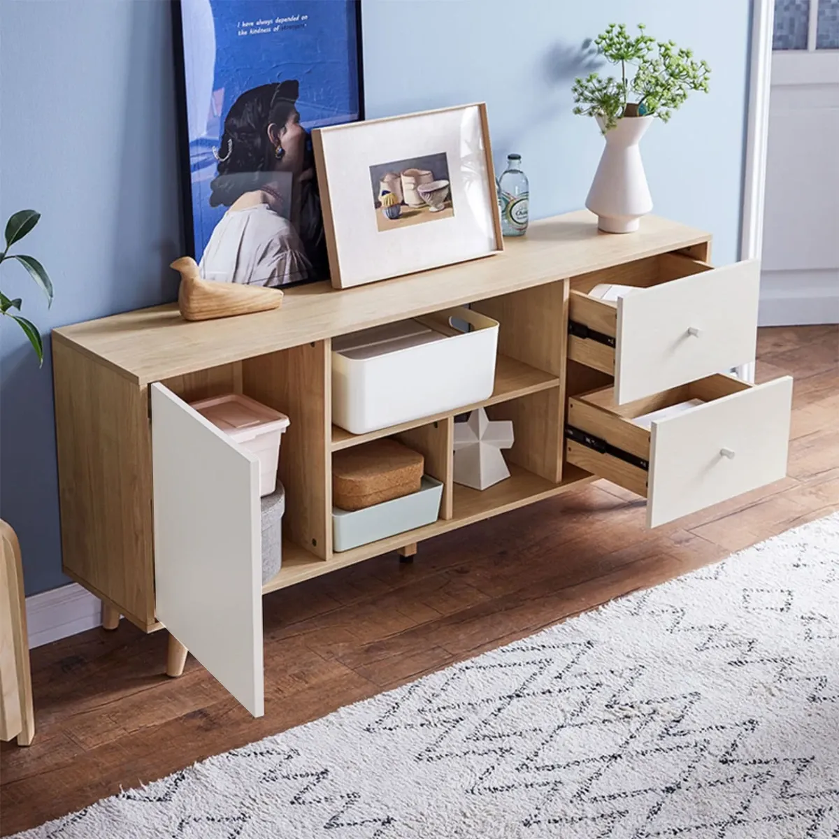 Kệ tivi gỗ công nghiệp hiện đại đơn giản đa năng