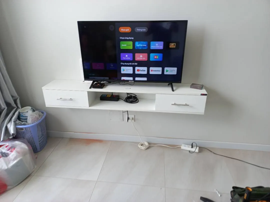 Kệ tivi đa năng tích hợp hộc tủ và giá sách