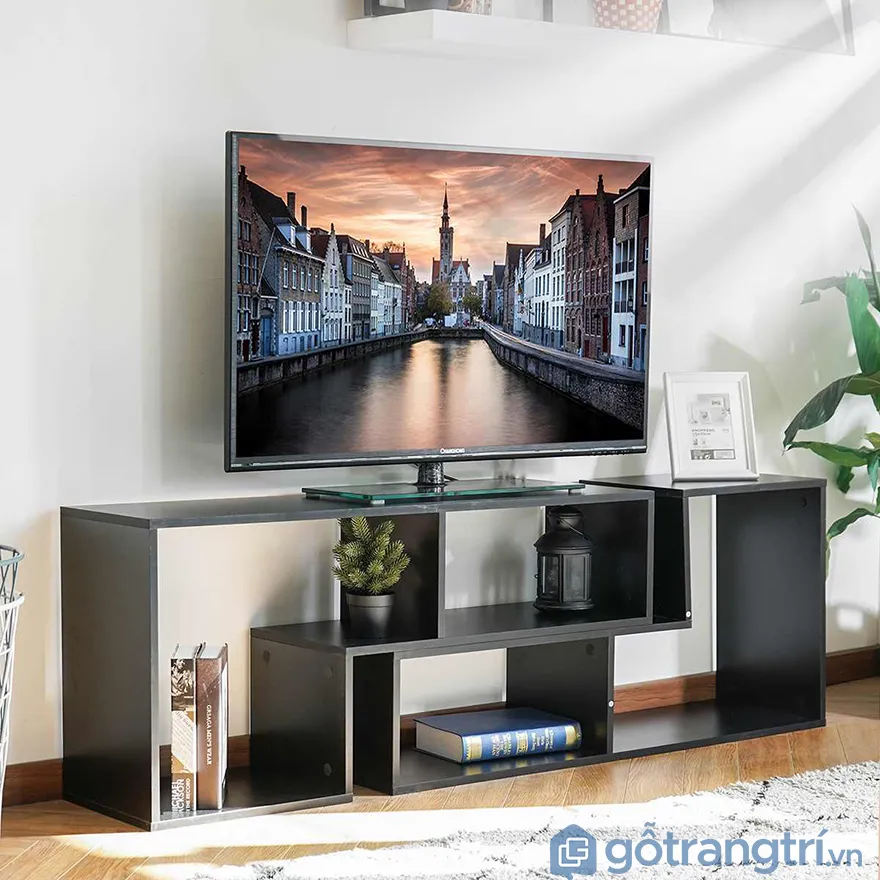 Kệ tivi giá rẻ dạng bệt thiết kế các ngăn để đồ tiện dụng