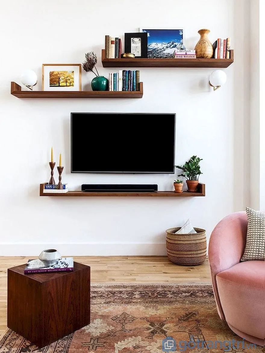 Kệ tivi nhỏ gọn đẹp cho không gian phòng ngủ thêm cuốn hút