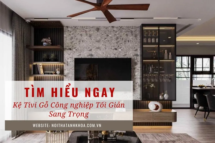 Kệ tivi gỗ công nghiệp tối giản sang trọng tại Anh Khoa
