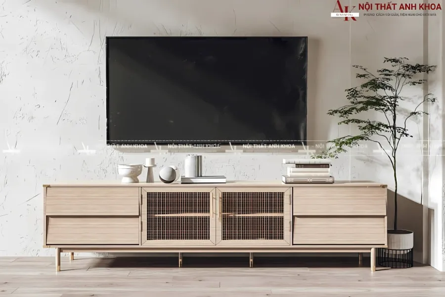 Trang trí nội thất sang trọng với kệ tivi gỗ công nghiệp