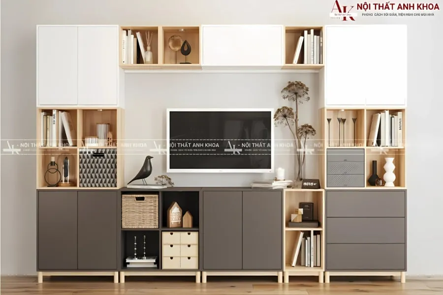 Kệ tivi gỗ công nghiệp có ngăn kéo - Tiện lợi và thẩm mỹ