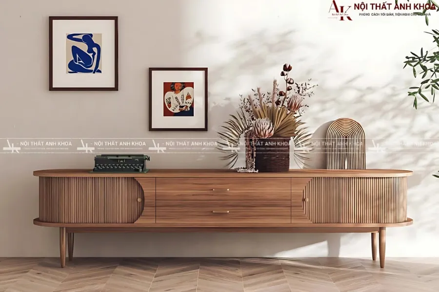 Giải pháp tiết kiệm diện tích với kệ tivi gỗ công nghiệp thông minh