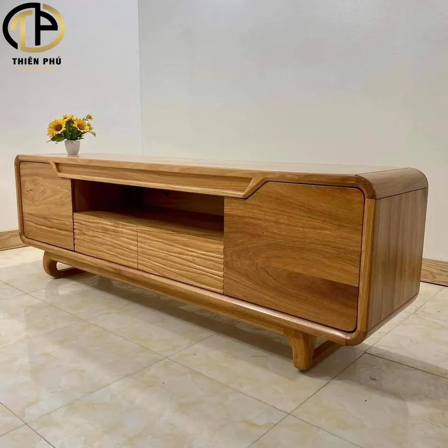Kệ tivi gỗ gõ đỏ cao cấp TK452 mang vẻ đẹp sang trọng