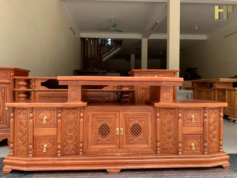 Kệ tivi gỗ xoan đào 1m8 hiện đại bề mặt phẳng