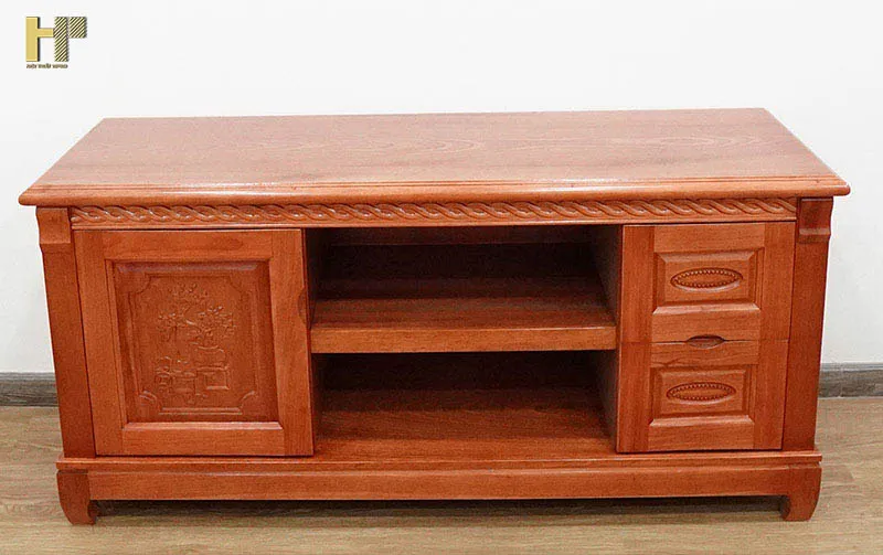 Kệ tivi gỗ xoan đào phong cách Japandi