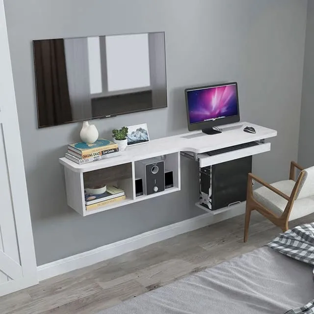Mẫu kệ tivi kết hợp bàn làm việc phòng ngủ 8