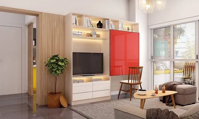 Mẫu kệ tivi kết hợp bàn làm việc phòng ngủ 23