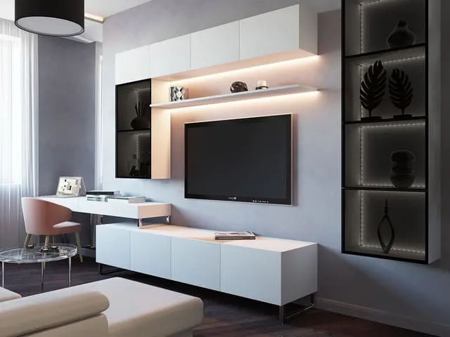 Mẫu kệ tivi kết hợp bàn làm việc phòng ngủ 32