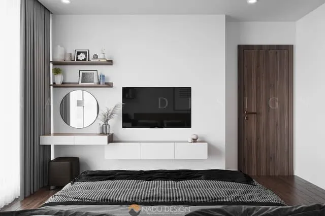 Mẫu kệ tivi kết hợp bàn làm việc phòng ngủ 37