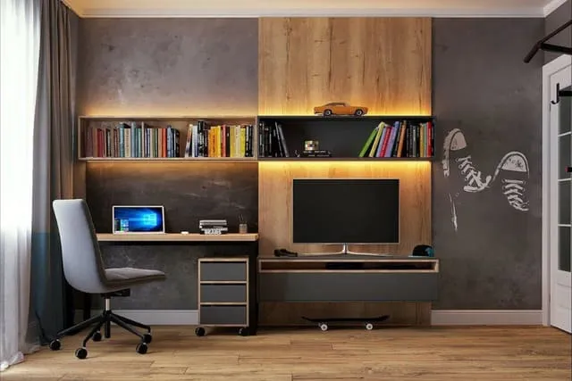 Mẫu kệ tivi kết hợp bàn làm việc phòng ngủ 39