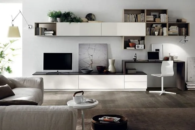 Mẫu kệ tivi kết hợp bàn làm việc phòng ngủ 40