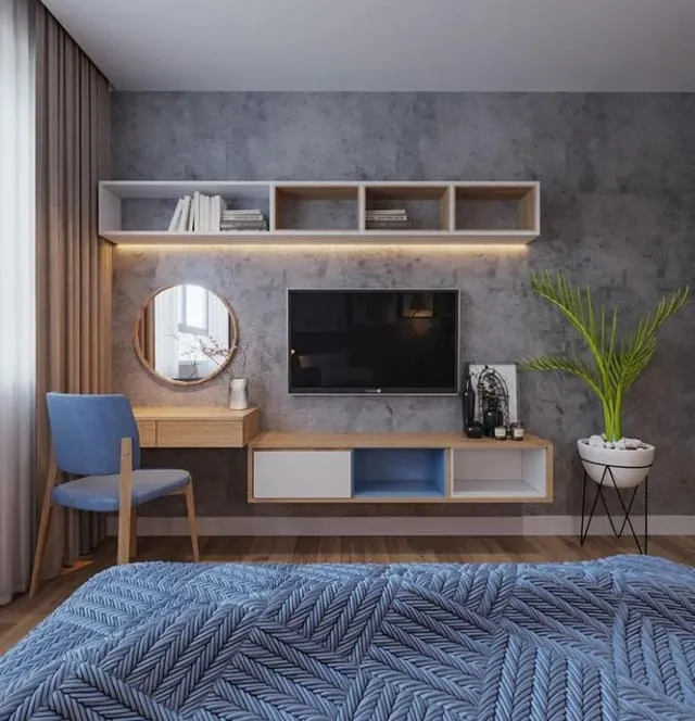 Mẫu kệ tivi kết hợp bàn làm việc phòng ngủ 41
