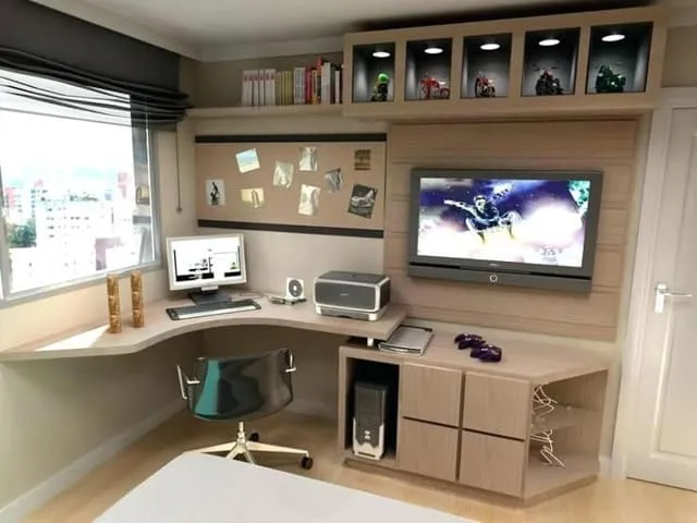 Mẫu kệ tivi kết hợp bàn làm việc phòng ngủ 43