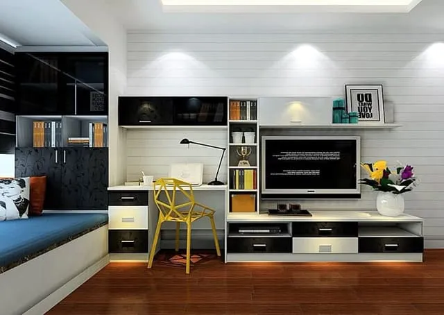 Mẫu kệ tivi kết hợp bàn làm việc phòng ngủ 3