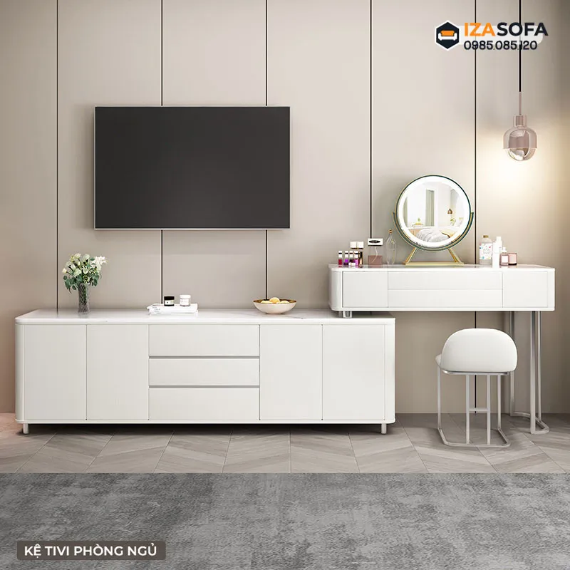 Kệ tivi kết hợp bàn trang điểm
