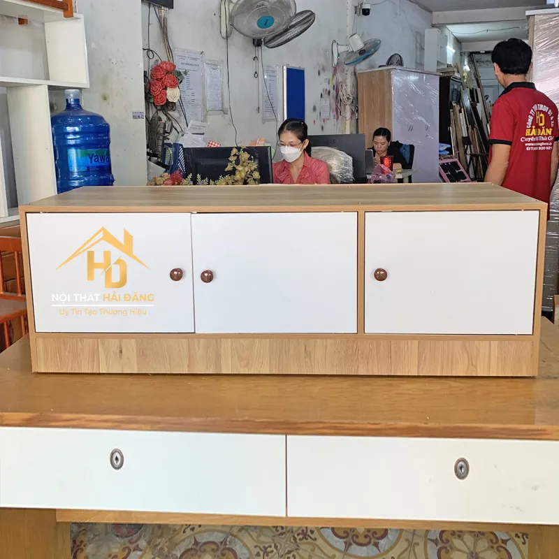 Tủ Tivi Nâu Gỗ Phối Trắng Hiện Đại