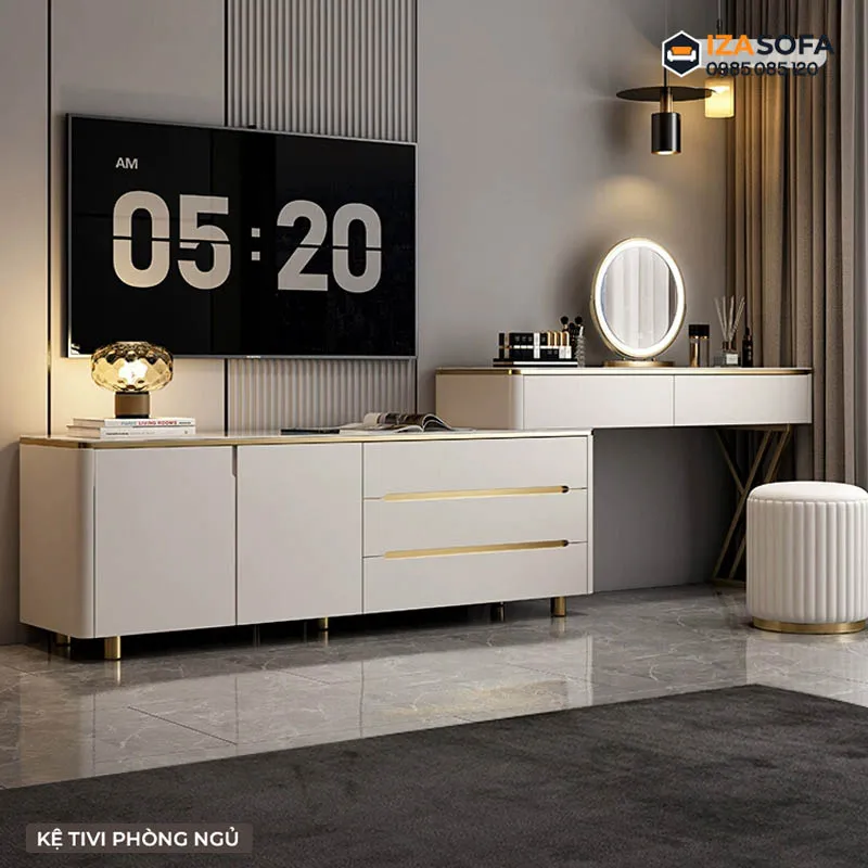 Kệ tivi phòng ngủ kết hợp bàn