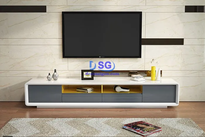 KỆ TIVI CAO CẤP KTV-018 - Mẫu kệ treo tường gỗ MDF phủ Melamine chống trầy