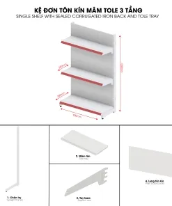 Hệ thống kệ đơn tôn lỗ với thiết kế chắc chắn và bền bỉ theo thời gian