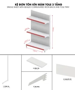 Kệ đơn tôn liền trắng tinh khôi giúp không gian showroom thêm phần sáng sủa