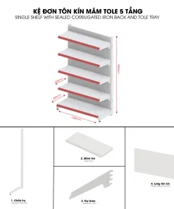 Kệ siêu thị đơn với chiều cao lý tưởng cho việc quan sát mẫu sản phẩm