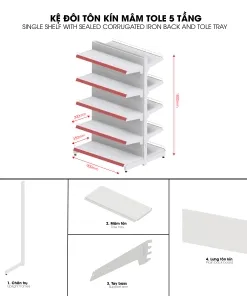 Kệ siêu thị đôi với thiết kế sang trọng làm nổi bật không gian bán lẻ hiện đại