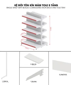 Kệ đôi siêu thị tôn liền giúp tối ưu không gian trưng bày tại khu vực trung tâm showroom
