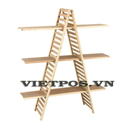 Mẫu kệ trưng bày bằng sắt chắc chắn phù hợp cho các dòng sàn gỗ công nghiệp nặng