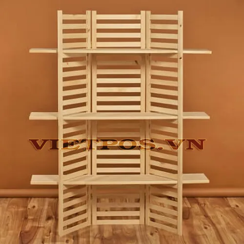 Kệ trưng bày bằng gỗ cao cấp với thiết kế tinh xảo giúp tôn vinh sản phẩm