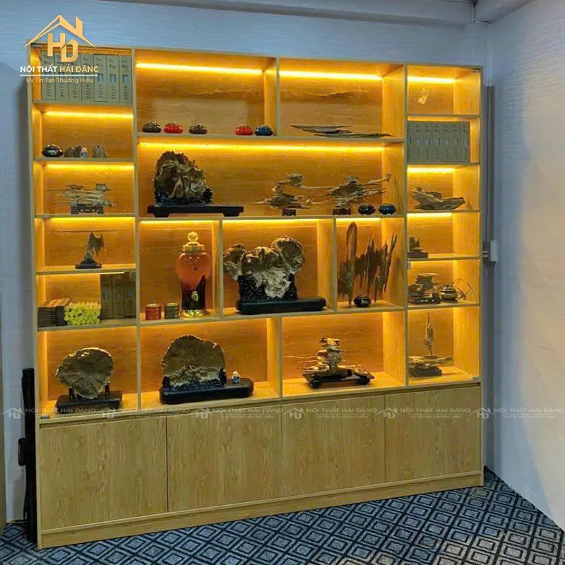 Kệ Trưng Bày Gỗ Sang Trọng