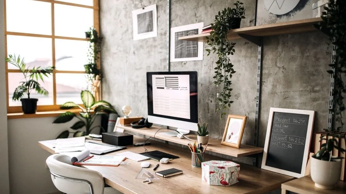 Vị trí đặt bàn làm việc lý tưởng có ánh sáng tự nhiên và điểm tựa vững chắc