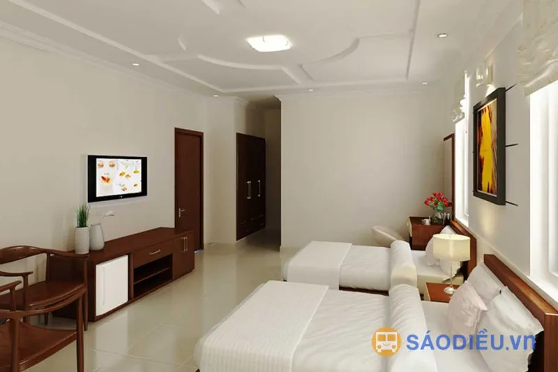 Khách sạn Hoa Cương Đồng Văn - Phòng Double VIP với giường 1.8m và trang thiết bị hiện đại