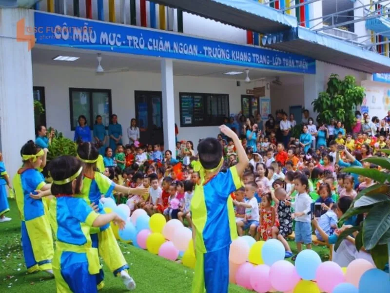 Khẩu hiệu trang trí trường mầm non thân yêu