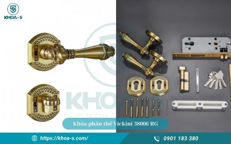 Khóa phân thể Vickini 38006 RG với chất liệu đồng thau, màu vàng mờ