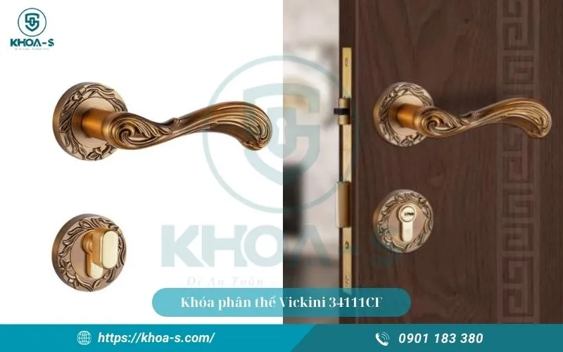 Khóa phân thể Vickini 34111CF mang nét đẹp sang trọng với màu cafe